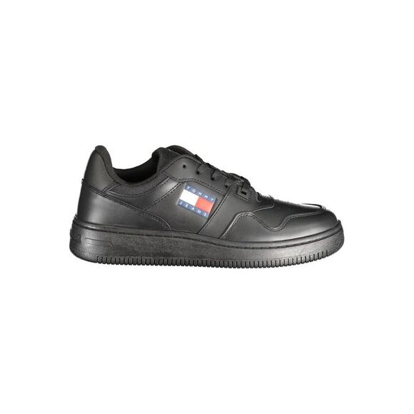 Tommy Hilfiger Black Leather Women Women's Sneaker